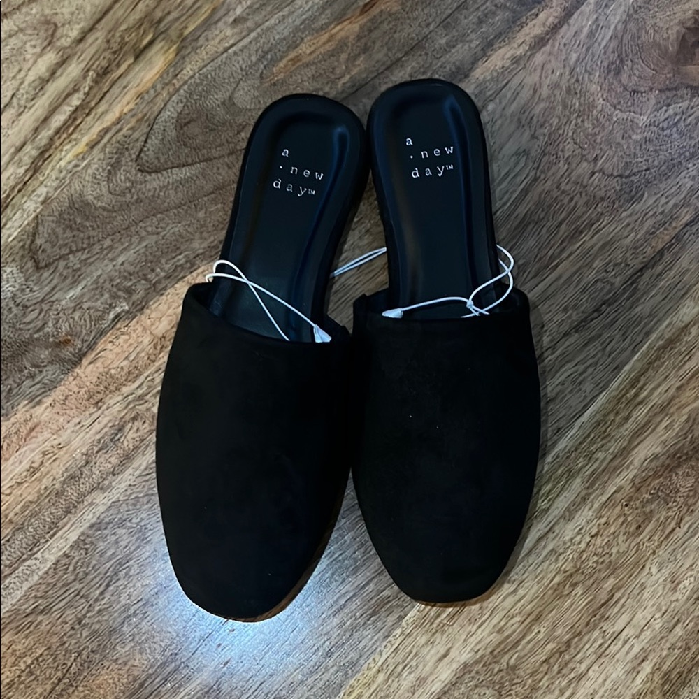 A New Day Black Slip-On Mules (BRAND NEW)